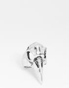 Asos Design Fashion Ring With Animal Skull Mask In Silver Tone