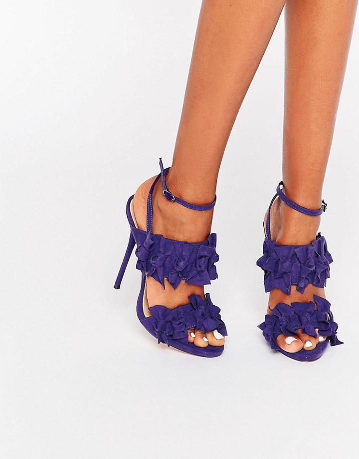 Lost Ink Dustin Bow Heeled Sandals - Blue