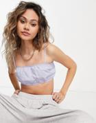 Weekday Louise Organic Cotton Crop Top In Lilac-multi