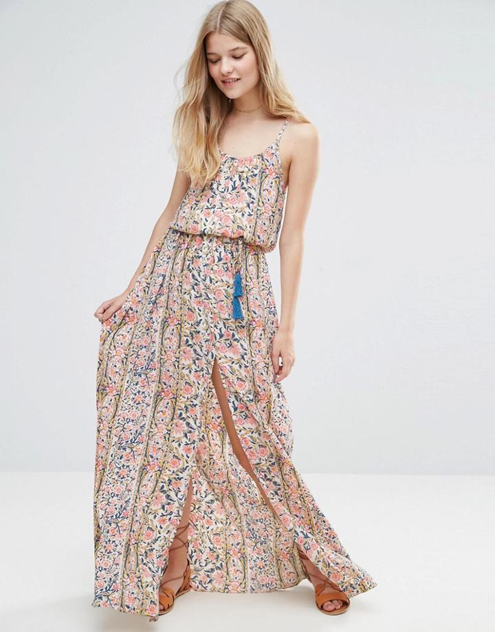 Pepe Jeans Ronette Printed Maxi Dress - Orange
