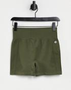 Cotton: On Chevron Rib Shorts In Green