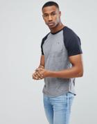 Hollister T-shirt Slim Fit Baseball Raglan In Gray - Gray