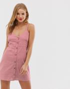 Pull & Bear Pacific Linen Sundress In Rust - Red