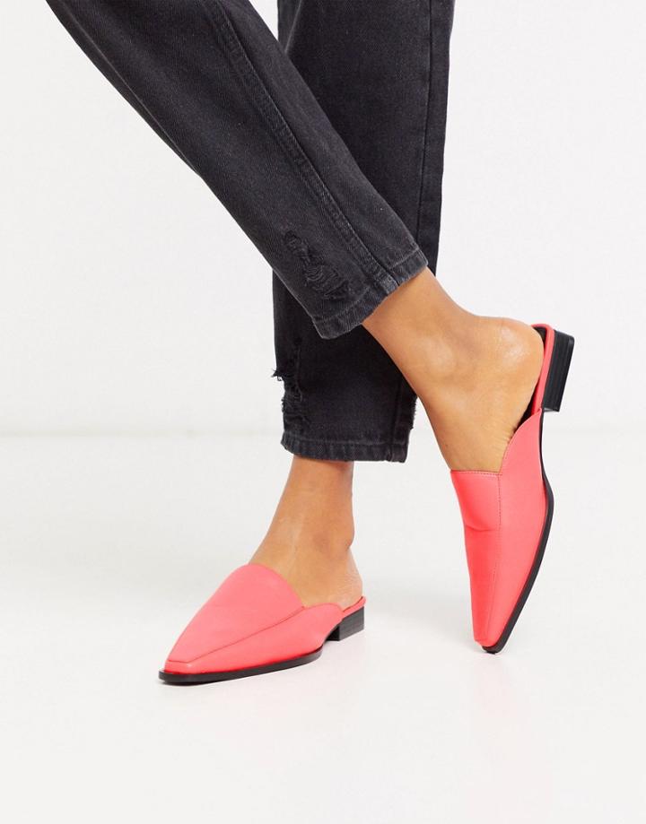 Asos Design Maximus Flat Mules In Bright Pink