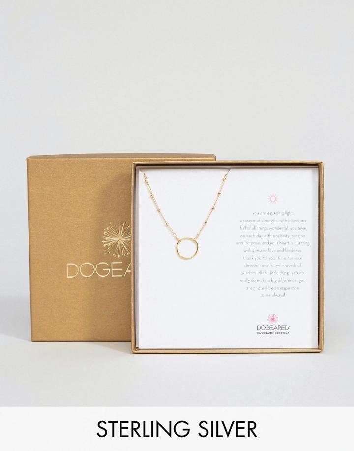 Dogeared Gold Plated Karma Circle On Beaded Chain Limited Edition Boxed Necklace - Gold