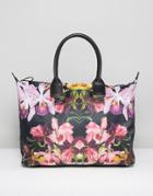 Ted Baker Floral Print Weekender Bag - Black