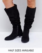 Asos Capital Slouch Knee Boots - Black