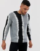 Bershka Sweater With Tie Dye Print In Gray - Gray
