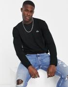 Lacoste Long Sleeve Top With Croc Logo In Black