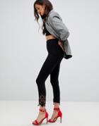 Ax Paris Legging With Lace Detail - Black