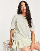 Weekday Perfect Cotton Relaxed T-shirt In Light Green - Mgreen