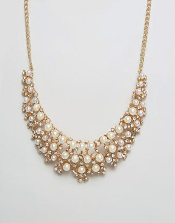 Ruby Rocks Occasion Pearl Detail Necklace - Gold