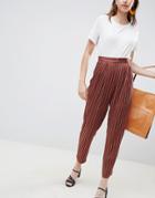 Asos Design Colored Striped Tapered Pants-multi