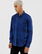 Levi's Modern Barstow Tonal Check Western Shirt In Judson Indigo-navy