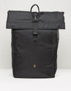 Farah Roll Top Backpack In Black - Black