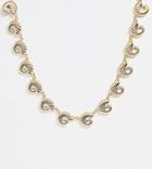 Asos Design Curve Necklace With Metal Shell Pendants In Gold Tone