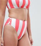 Peek & Beau Stripe High Waisted Bikini Bottom-multi