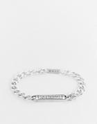 Icon Brand Chain Bracelet In Silver With Tag Detail