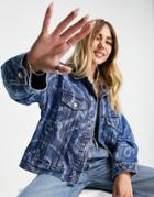 Bolongaro Trevor Sierra Oversized Tie Dye Denim Jacket In Mid Indigo-blues