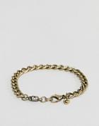 Classics 77 Burnished Gold Chain Bracelet With Skull Charm - Gold