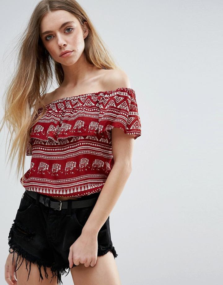 Brave Soul Off Shoulder Top - Red