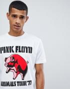 Asos Design Pink Floyd Relaxed Longline Band T-shirt - White