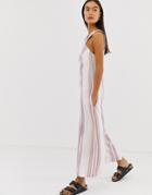 Asos Design Stripe Jumpsuit With Cross Over Neck - Multi