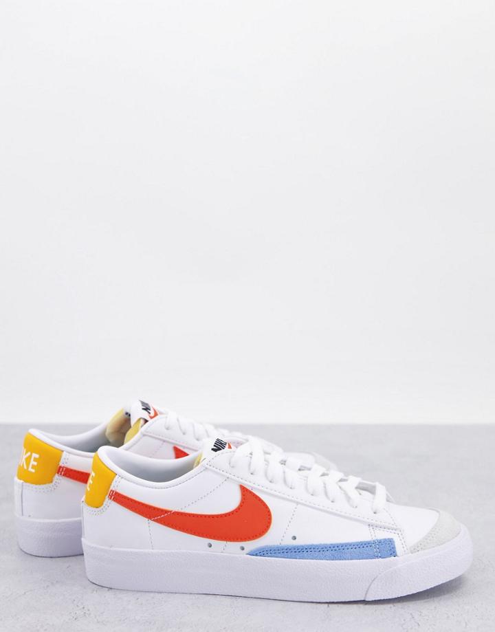 Nike Blazer Low '77 Vntg Sneakers In White/multi