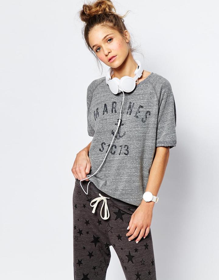 Sundry Marines Short Sleeve Top - Heather Gray