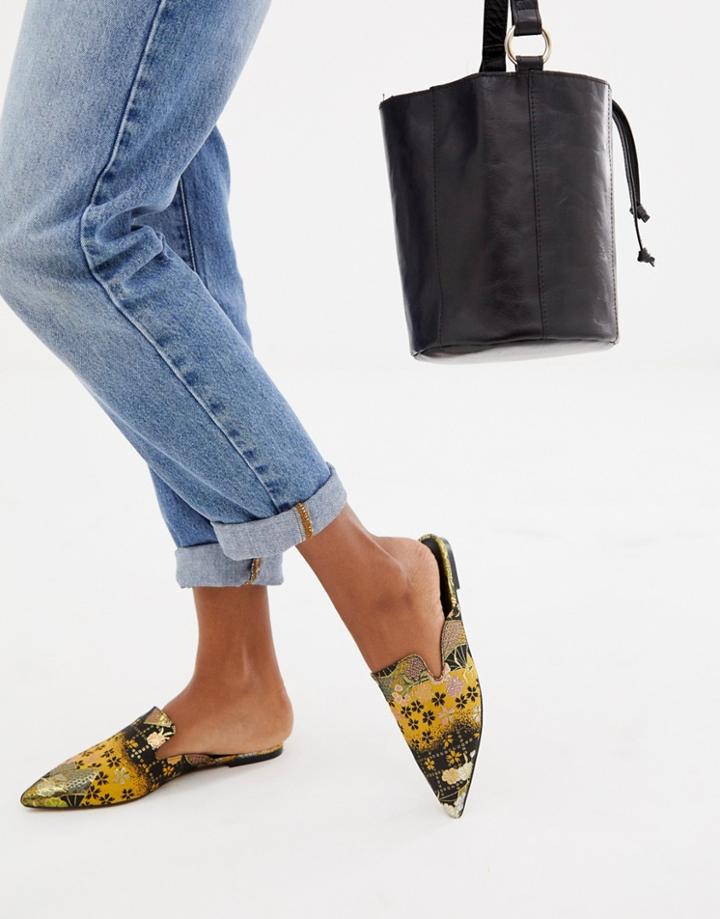 Asos Design Lucca Pointed Mule Ballet Flats - Multi