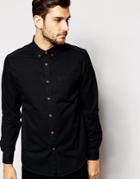 Asos Twill Shirt In Regular Fit - Black