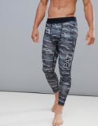 Ea7 Training Vigor Camo Print Thermal Compression Tights In Gray - Gray