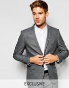 Selected Homme Exclusive Houndstooth Blazer In Skinny Fit - Gray