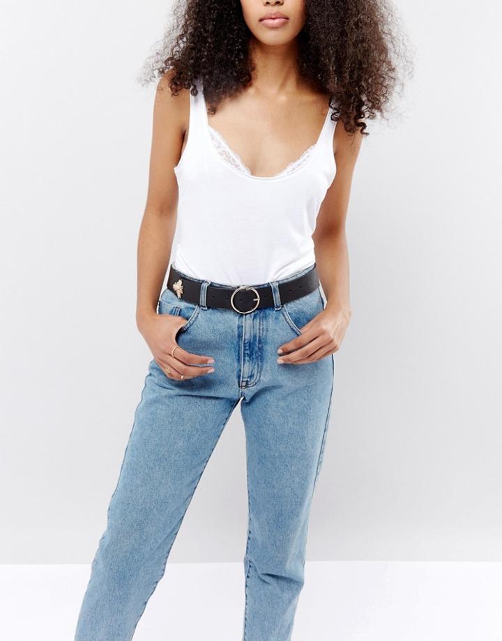 Asos Bug Tipped End Hip And Waist Belt - Black