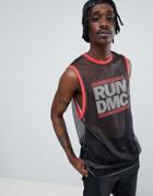 Asos Design Run Dmc Sleeveless T-shirt In Mesh - Black