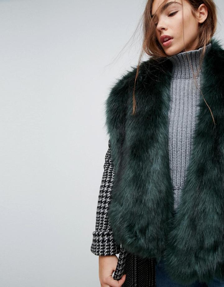 Urbancode Faux Faur Oversized Stole Scarf - Green