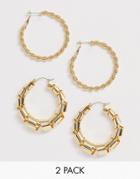 Pieces Gold Multipack Hoops - Gold
