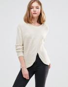 Jdy Cross Front Sweater - Oatmeal