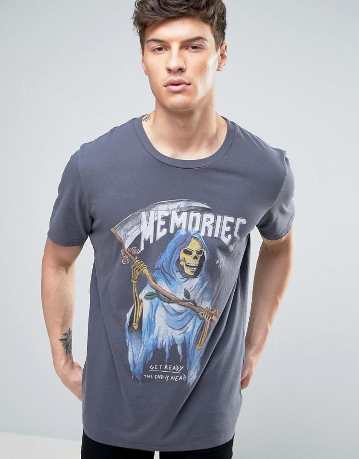 Jack & Jones Core T-shirt With Rock Print - Gray