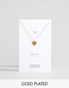 Dogeared Gold Plated 'for Ever' Engraved Heart Reminder Necklace - Gol