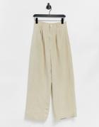 & Other Stories Ecovero Linen Wide Leg Pants In Beige-neutral
