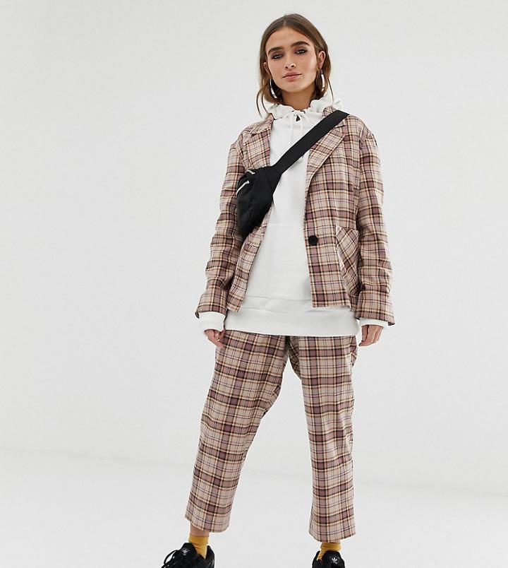 Collusion Petite Check Peg Pants - Multi