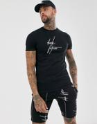 Asos Design Skinny T-shirt With Dark Future Logo-black