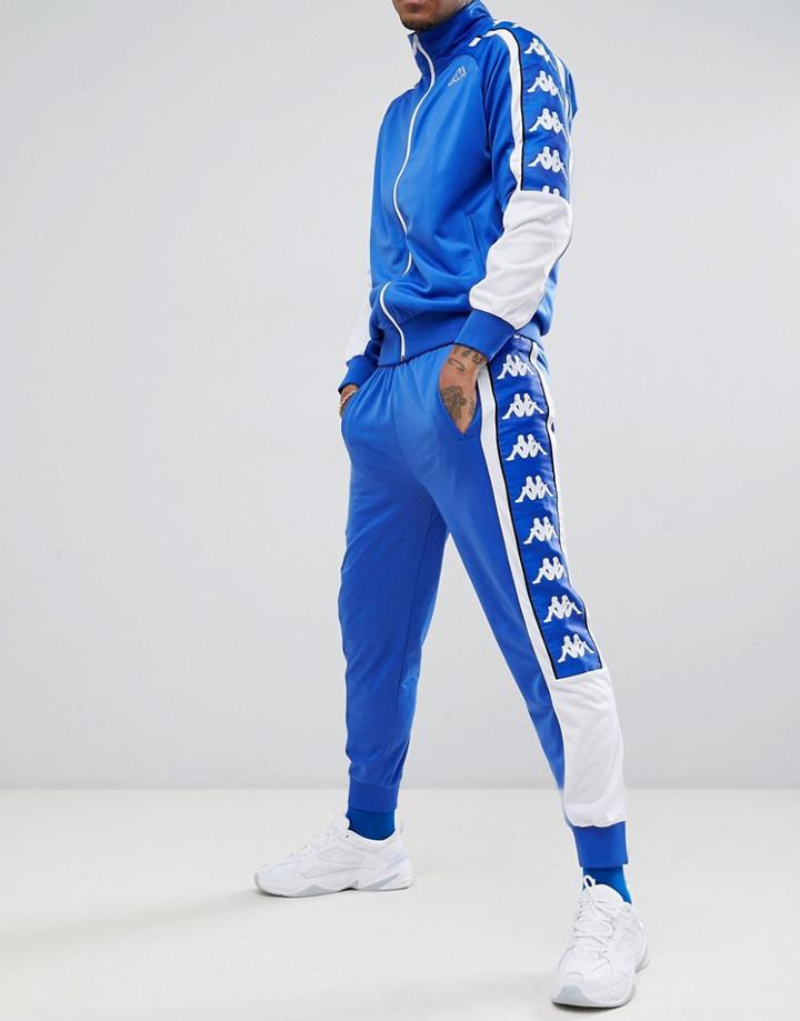 Kappa Joggers With Large Logo Taping In Blue - Blue