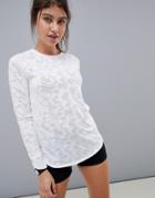 Asos 4505 Long Sleeve Top In Sheer Camo And Loose Fit - White
