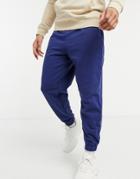Asos Design Organic Oversized Sweatpants In Blue-navy