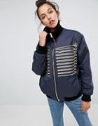 Asos Bomber Jacket With Historical Trims - Multi