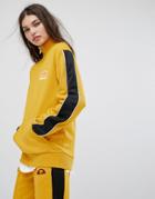 Ellesse High Neck Sweatshirt With Half Zip And Sports Stripe Tracksuit - Yellow