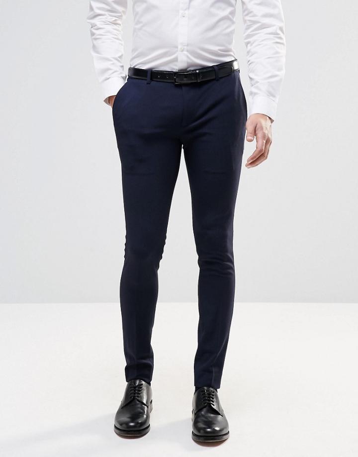 Asos Extreme Super Skinny Smart Pants - Navy