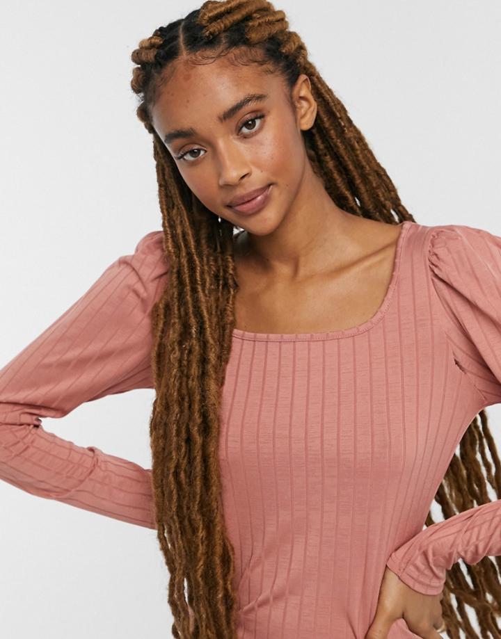 Miss Selfridge Square Scoop Neck Mini Dress In Pink-green